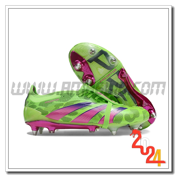 Adidas Scarpe Da Calcio Predator Elite Tongue SG Verde/Rosa