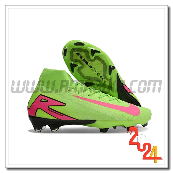 Nike Scarpe Da Calcio Air Zoom Mercurial Superfly IIX Elite FG Verde/Rosa/Nero -02