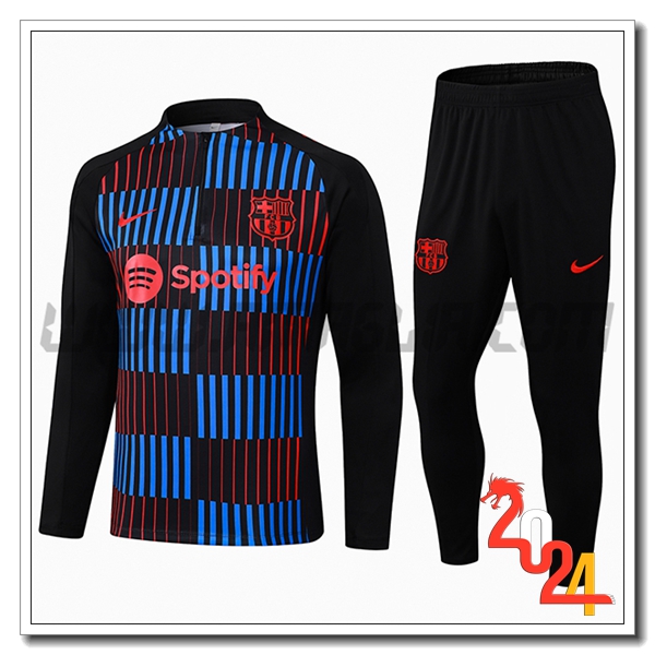 Tuta Allenamento FC Barcellona Nero/Blu/Rosso 2024 2025 -02