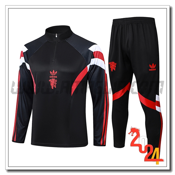 Tuta Allenamento Manchester United Nero/Rosso/Bianco 2024 2025