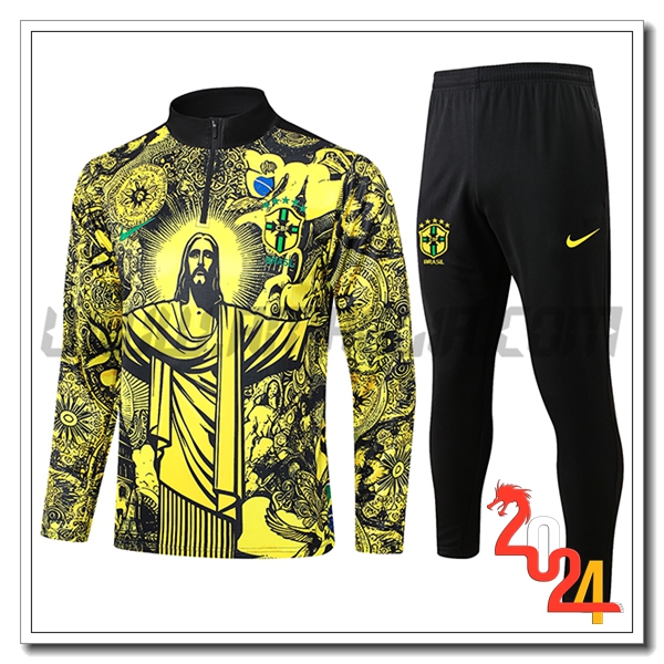 Tuta Allenamento Brasile Nero/Giallo 2024 2025
