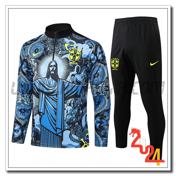 Tuta Allenamento Brasile Nero/Blu 2024 2025