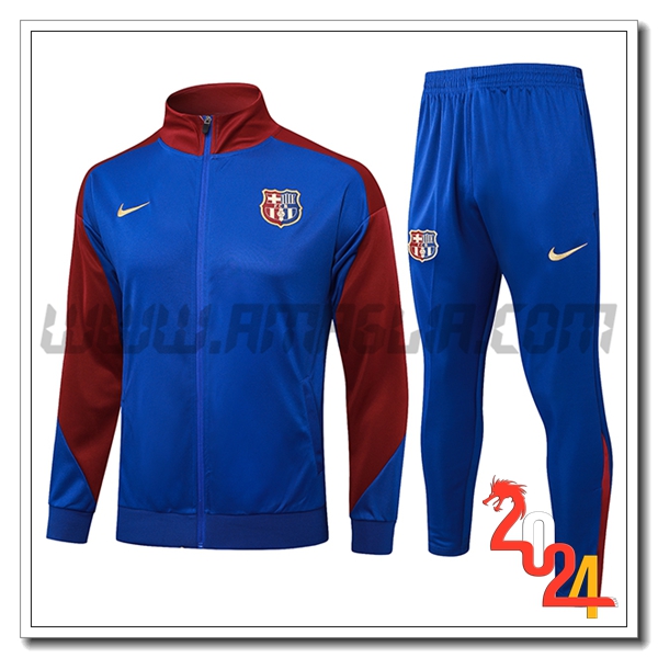 Tuta Allenamento Giacca FC Barcellona Blu/Rosso 2024 2025 -02