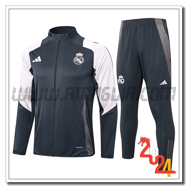 Tuta Allenamento Giacca Real Madrid Grigio/Bianco 2024 2025