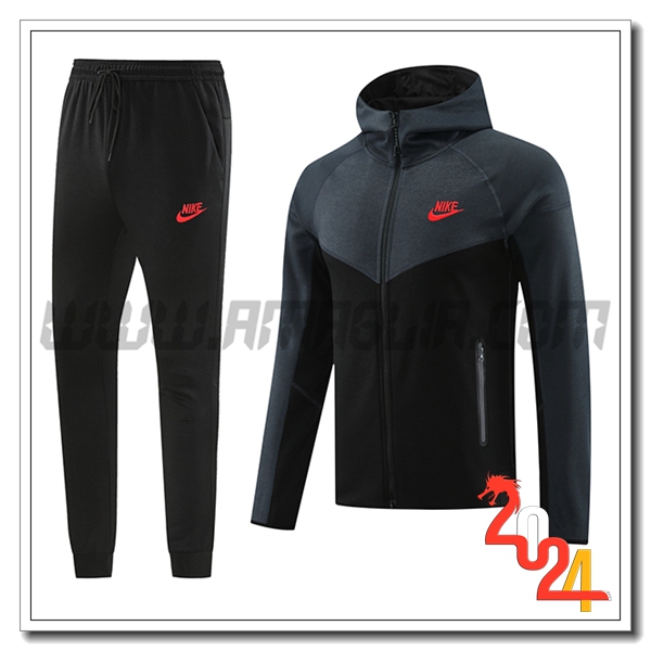 Giacca Con Cappuccio Tuta Giacca A Vento Nike Nero/Grigio 2024 2025