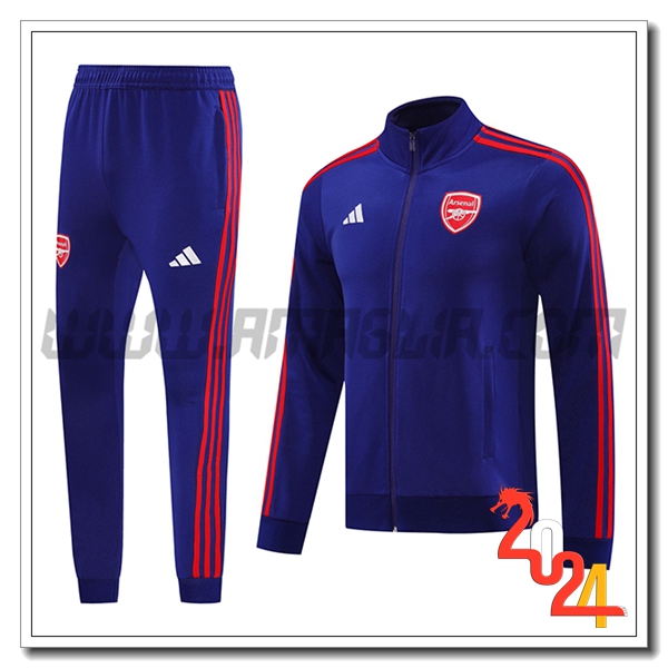 Tuta Allenamento Giacca Arsenal Blu/Rosso 2024 2025