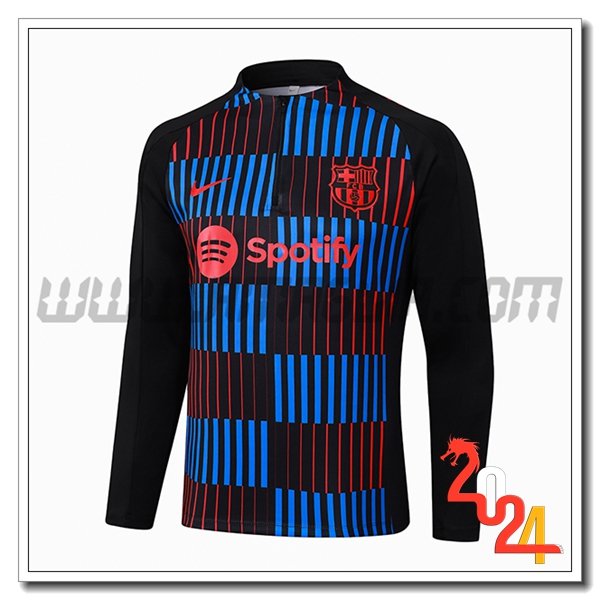 Felpa Allenamento FC Barcellona Nero/Blu/Rosso 2024 2025