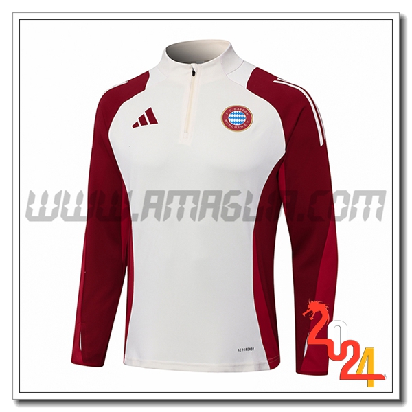 Felpa Allenamento Bayern Monaco Bianco/Rosso 2024 2025