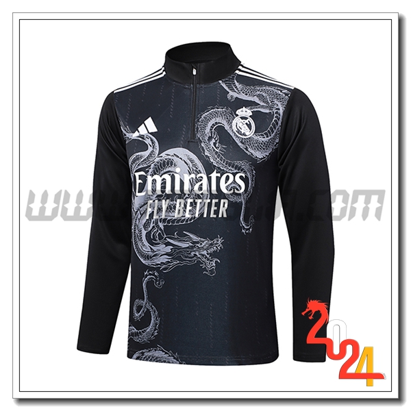 Felpa Allenamento Real Madrid Nero/Bianco 2023/2024