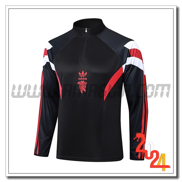 Felpa Allenamento Manchester United Nero/Rosso/Bianco 2024 2025