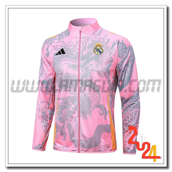 Giacca Calcio Real Madrid Rosa/Grigio 2024 2025 -02