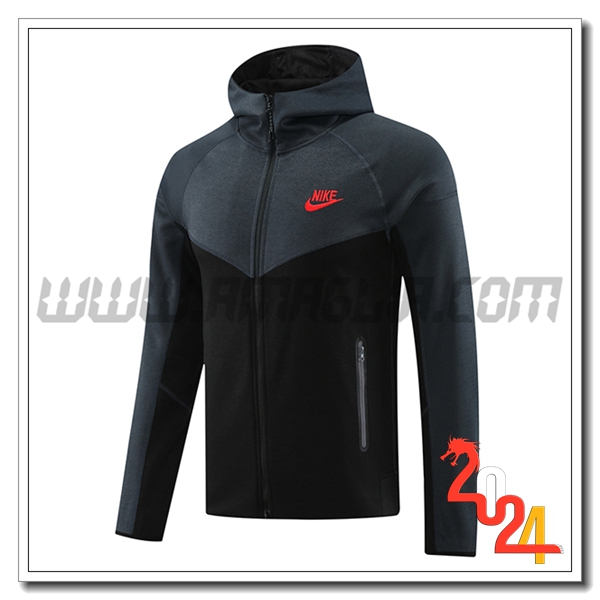 Giacca Con Cappuccio Nike Nero/Grigio 2024 2025
