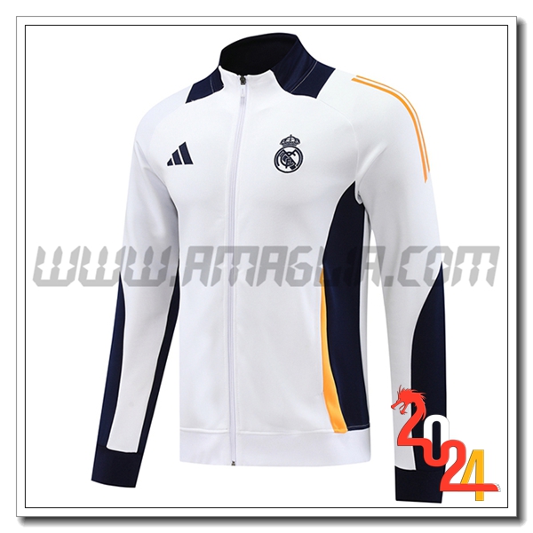 Giacca Calcio Real Madrid Bianco/Blu/Arancia 2024 2025