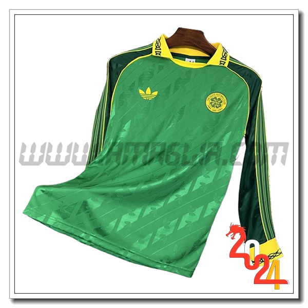 Maglia Calcio Celtic FC Maniche lunghe Edizione speciale 2024 2025 Verde