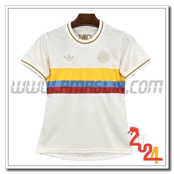 Maglia Retro Colombia Donna Edizione del 100° anniversario 2024 2025