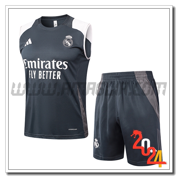 Kit Canotta Allenamento Real Madrid Grigio 2024 2025