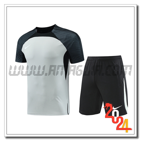Kit Maglia Allenamento Nike Grigio/Nero 2024 2025