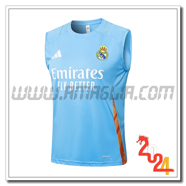 Canotta Allenamento Real Madrid Azzurro 2024 2025