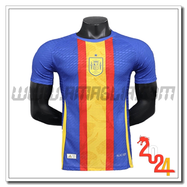T Shirt Allenamento Spagna Blu/Giallo/Rosso 2024 2025