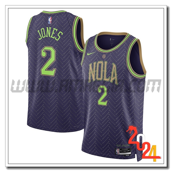 Maglia New Orleans Pelicans (JONES #2) 2024/25 viola/Verde