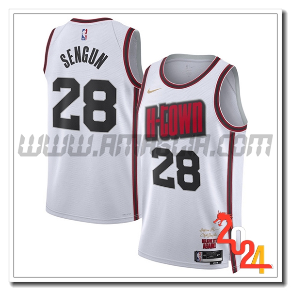 Maglia Houston Rockets (SENGUN #28) 2024/25 Bianco/Rosso/Nero