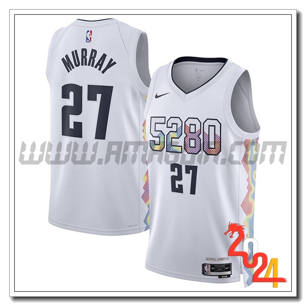 Maglia Denver Nuggets (MURRAY #15) 2024/25 Bianco/Nero