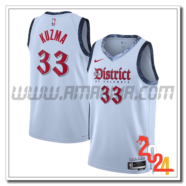 Maglia Washington Wizards (KUZMA #33) 2024/25 Bianco/Rosso