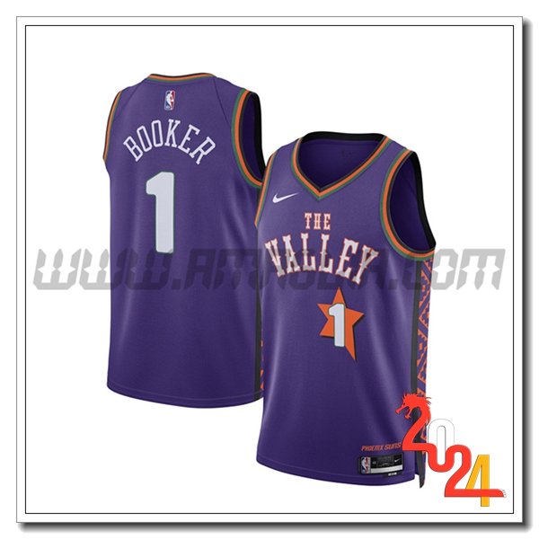Maglia Phoenix Suns (BOOKER #1) 2024/25 viola/Bianco
