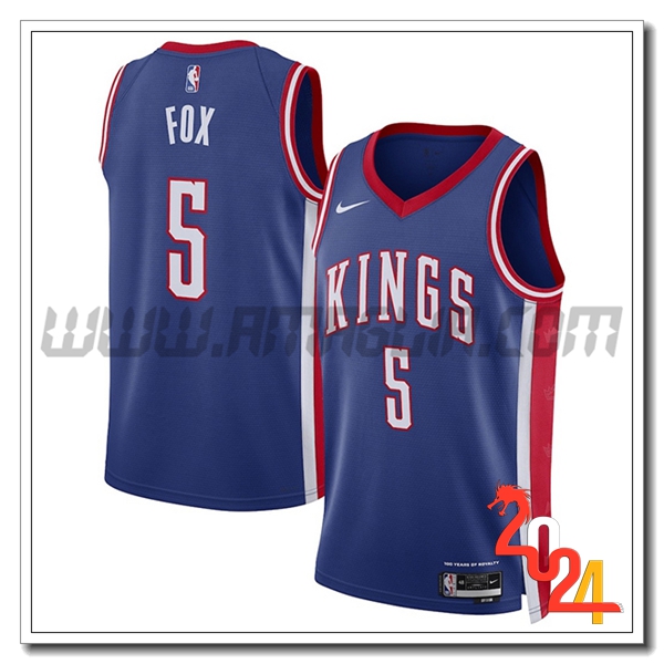 Maglia Sacramento Kings (FOX #5) 2024/25 Blu/Rosso/Bianco