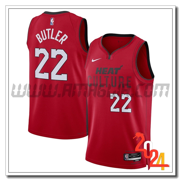 Maglia Miami Heat (BUTLER #22) 2024/25 Rosso/Nero/Bianco