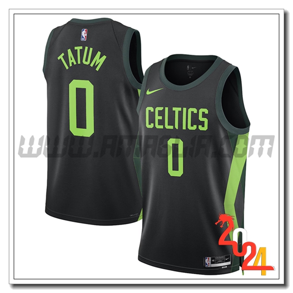 Maglia Boston Celtics (TATUM #0) 2024/25 Nero/Verde -04