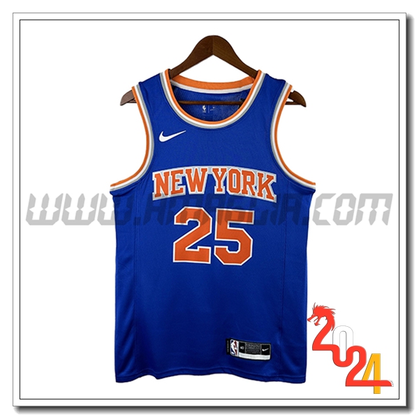 Maglia New York Knicks (BRIDGES #25) 2024/25 Blu/Arancia