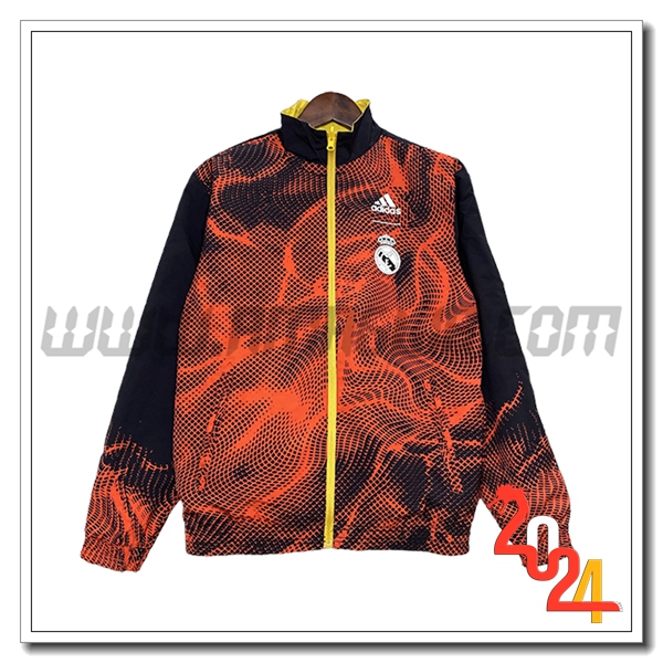 Giacca A Vento Real Madrid Arancia/Nero 2024 2025