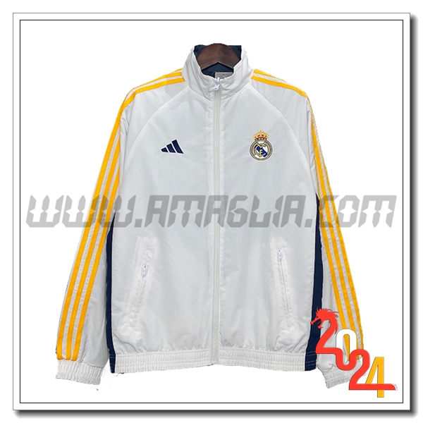 Giacca A Vento Real Madrid Bianco/Giallo/Blu 2024 2025