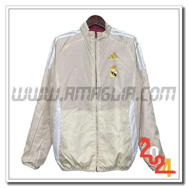 Giacca A Vento Real Madrid Beige/Bianco 2024 2025