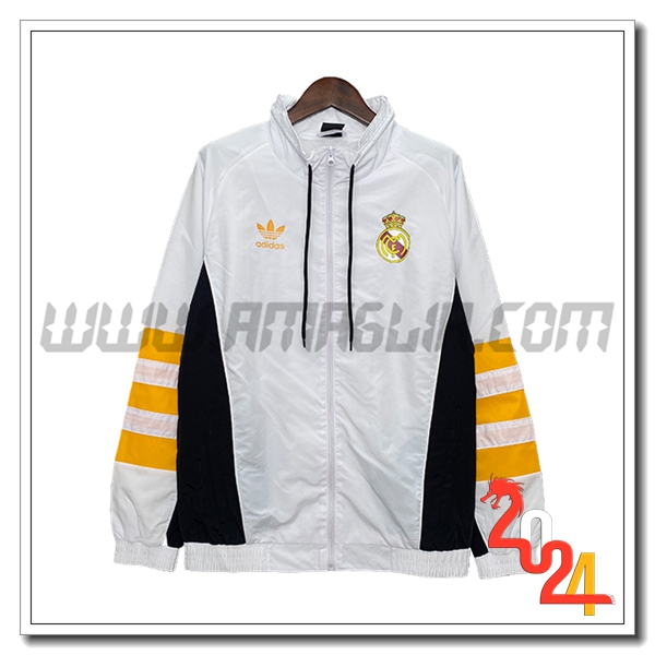 Giacca A Vento Real Madrid Bianco/Giallo/Nero 2024 2025