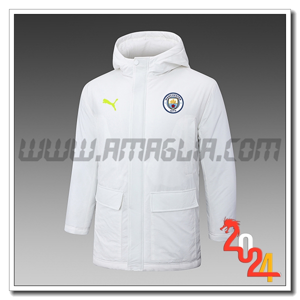 Tuta Piumino Con Cappuccio Manchester City Bianco 2024 2025