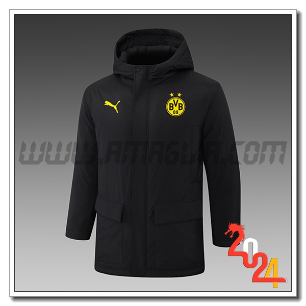 Tuta Piumino Con Cappuccio Dortmund Nero 2024 2025