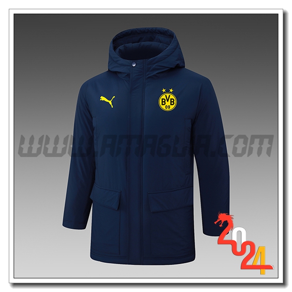 Tuta Piumino Con Cappuccio Dortmund Blu Reale 2024 2025