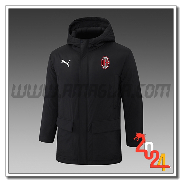 Tuta Piumino Con Cappuccio AC Milan Nero 2024 2025