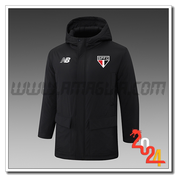 Tuta Piumino Con Cappuccio Sao Paulo FC Nero 2024 2025