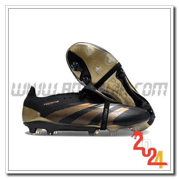 Adidas Scarpe Da Calcio Predator Elite Tongue FG Nero/Giallo -03