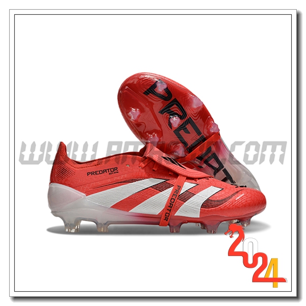 Adidas Scarpe Da Calcio 25 Predator Elite Tongue FG Rosso/Bianco