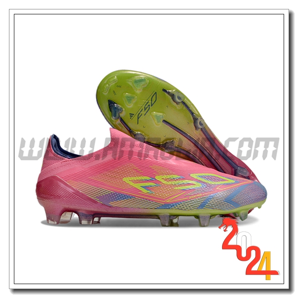 Adidas Scarpe Da Calcio F50 Elite Laceless FG Rosa/Grigio/Blu