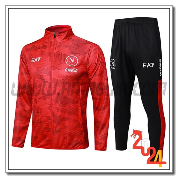 Tuta Giacca Allenamento SSC Napoli Rosso 2024 2025