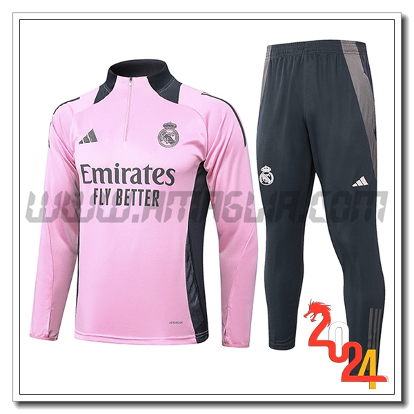 Tuta Allenamento Real Madrid Rosa/Grigio 2024 2025 -04