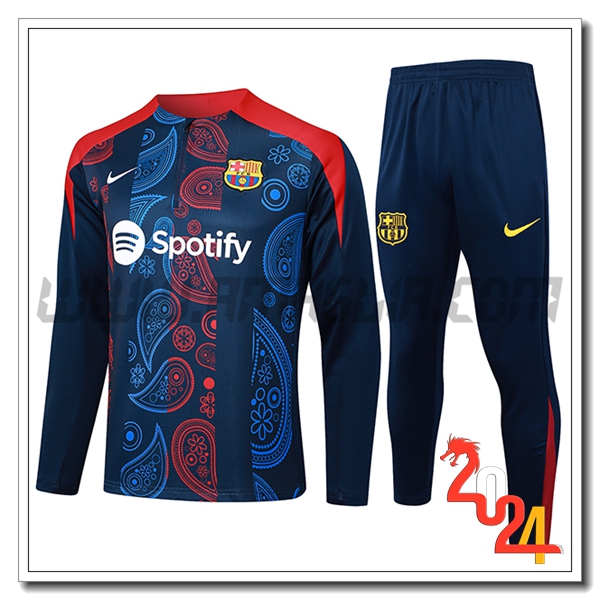 Tuta Allenamento FC Barcellona Blu/Rosso 2024 2025 -03