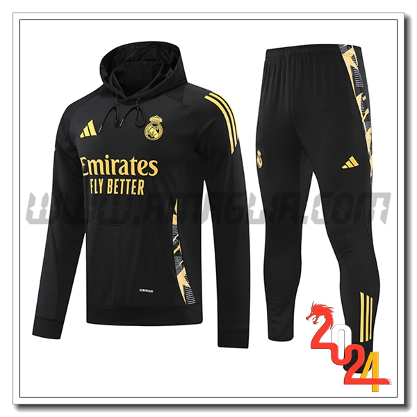 Giacca Con Cappuccio Tuta Real Madrid Giallo/Nero 2024 2025