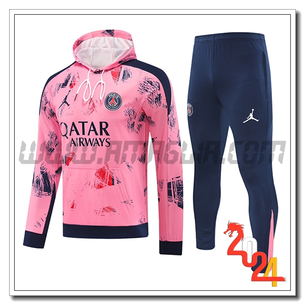 Giacca Con Cappuccio Tuta PSG Rosa/viola 2024 2025