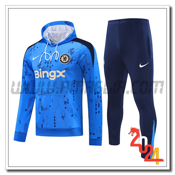 Giacca Con Cappuccio Tuta FC Chelsea Blu 2024 2025